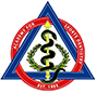 The image displays a logo consisting of a shield with a tricolor design at the top, featuring red and blue horizontal stripes with a white star in the center. Within this shield is a depiction of a snake coiled around a staff, signifying medical or healthcare services. Above the shield, there are two crossed swords with a banner that reads MEDICAL SERVICES. Below the shield, there s a ribbon with a laurel wreath on it, and below the ribbon is a banner with text that says EXCELLENCE IN MEDICAL SERVICES. The logo also includes the initials HWS in the center of the shield.