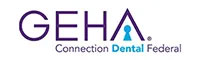 The image is a logo for  GEHA,  which stands for Georgia Association of Orthodontists, and includes the text  CONNECTION DENTAL FEDERAL  beneath it.